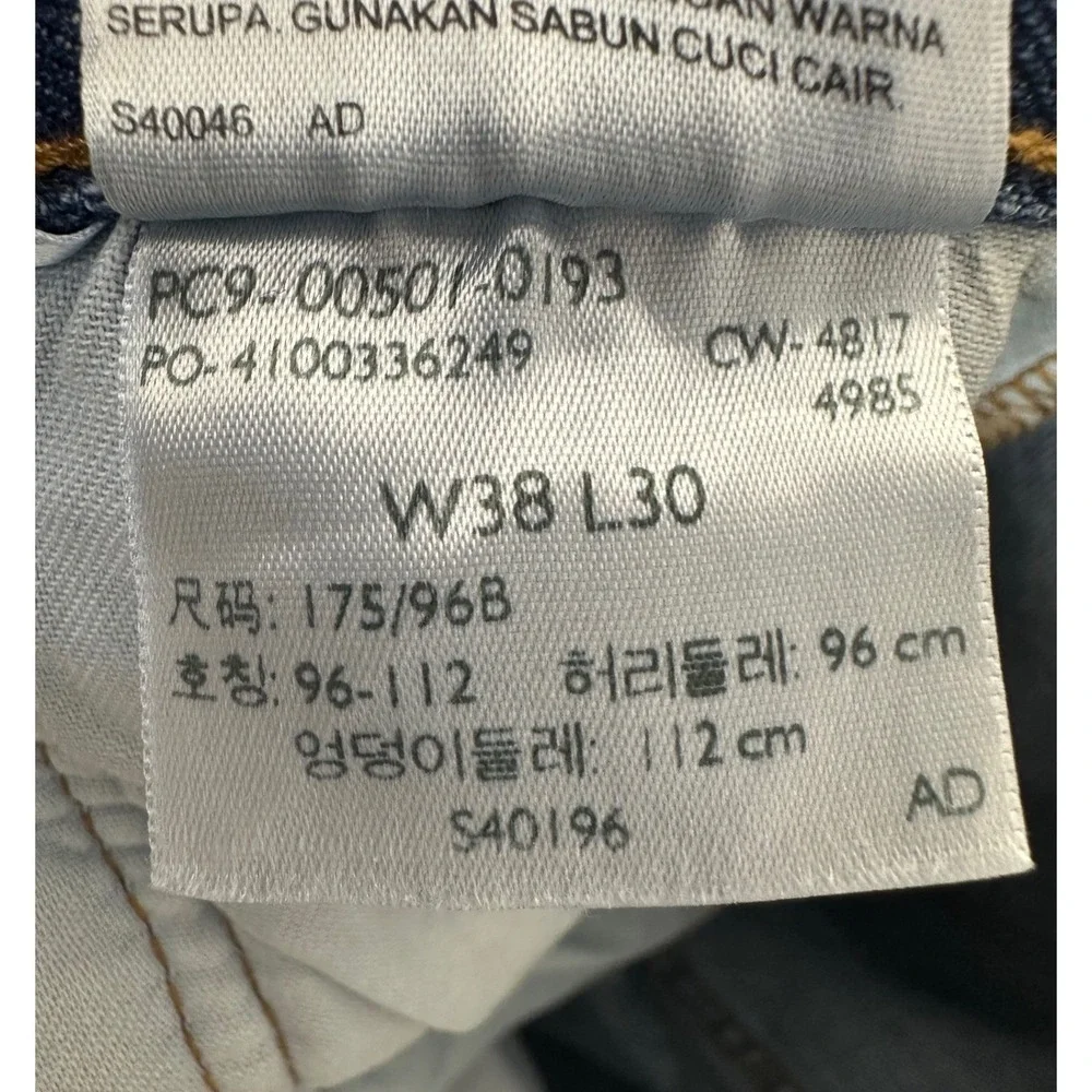 Levis 501 Original Fit Mens Blue Straight Leg Button Fly Denim Jeans 38x30